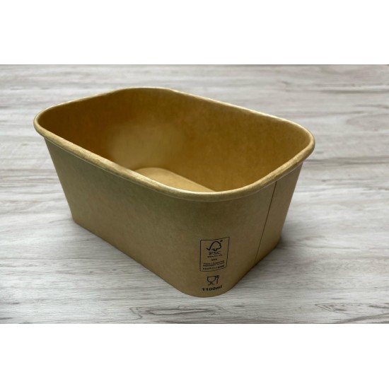 1100毫升長方盒(竹漿紙+PE淋膜) - 300pcs/箱
